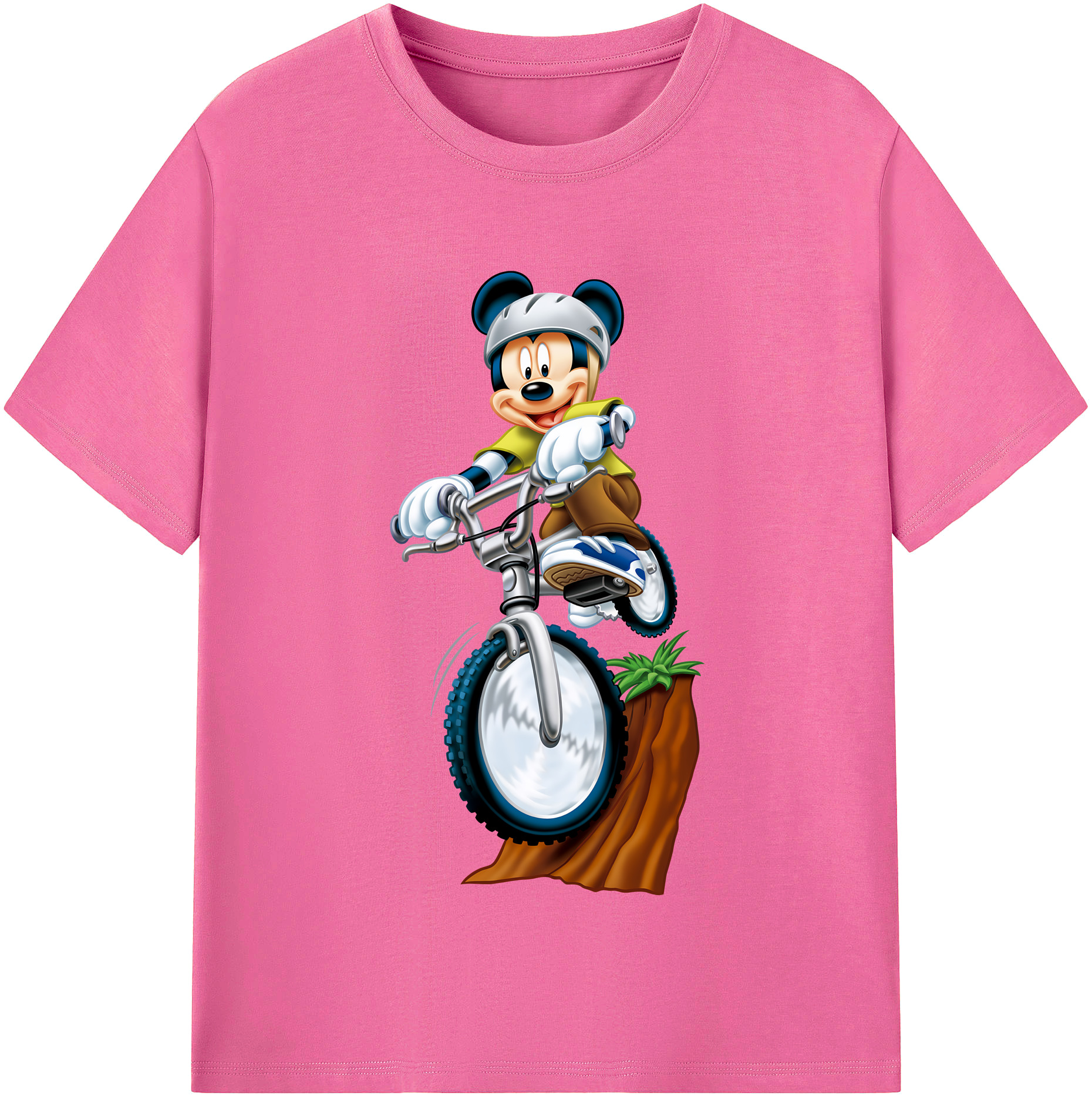 ミッキーマウス Mickey Mouse レディースカジュアルプリントTシャツ（綿100％）